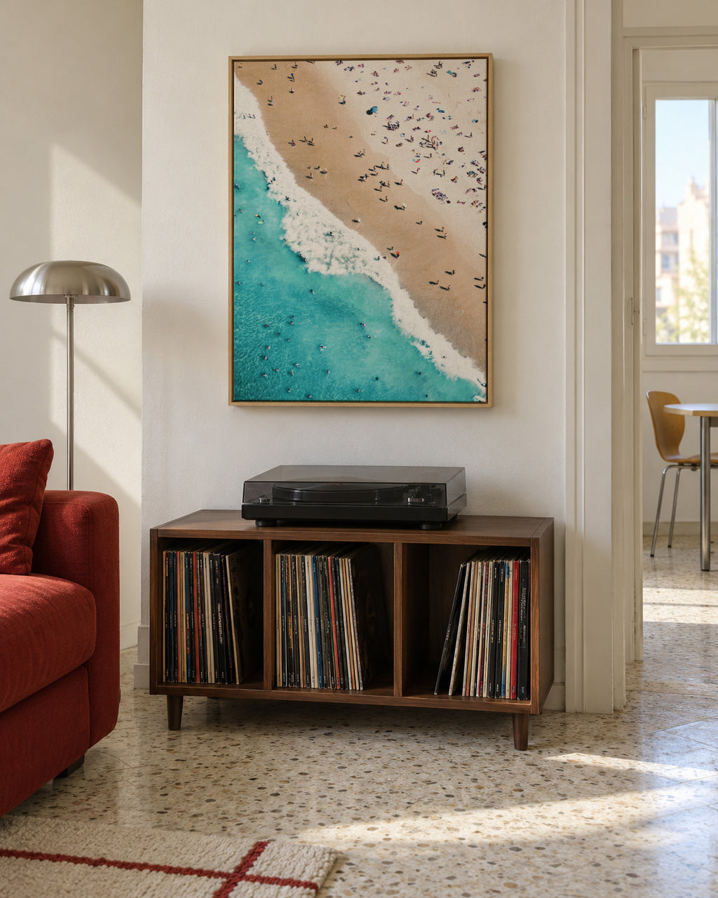 Beach Mood 2 - Framed canvas in an interior
