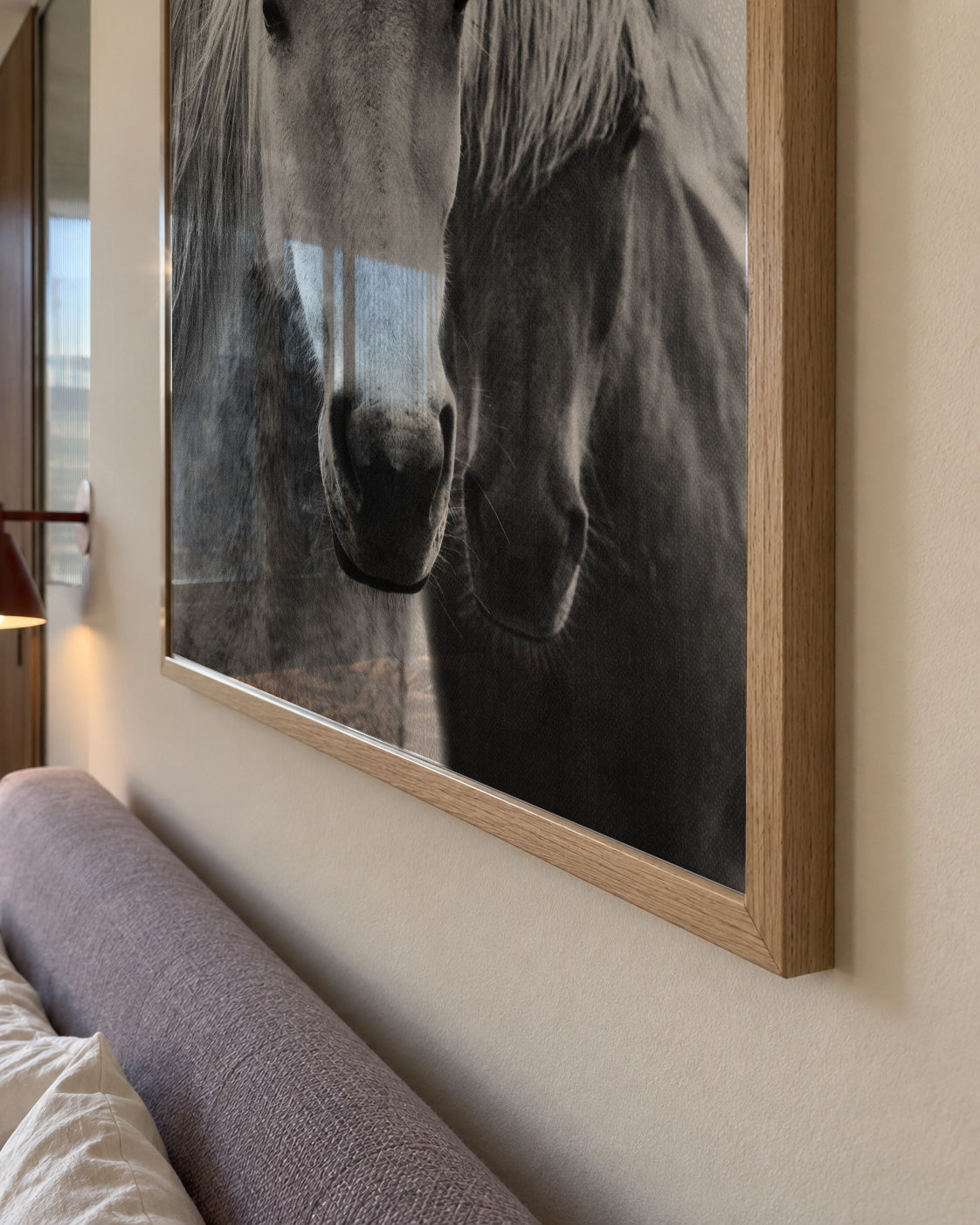 Horses - Black & White 7 - Framed poster detail
