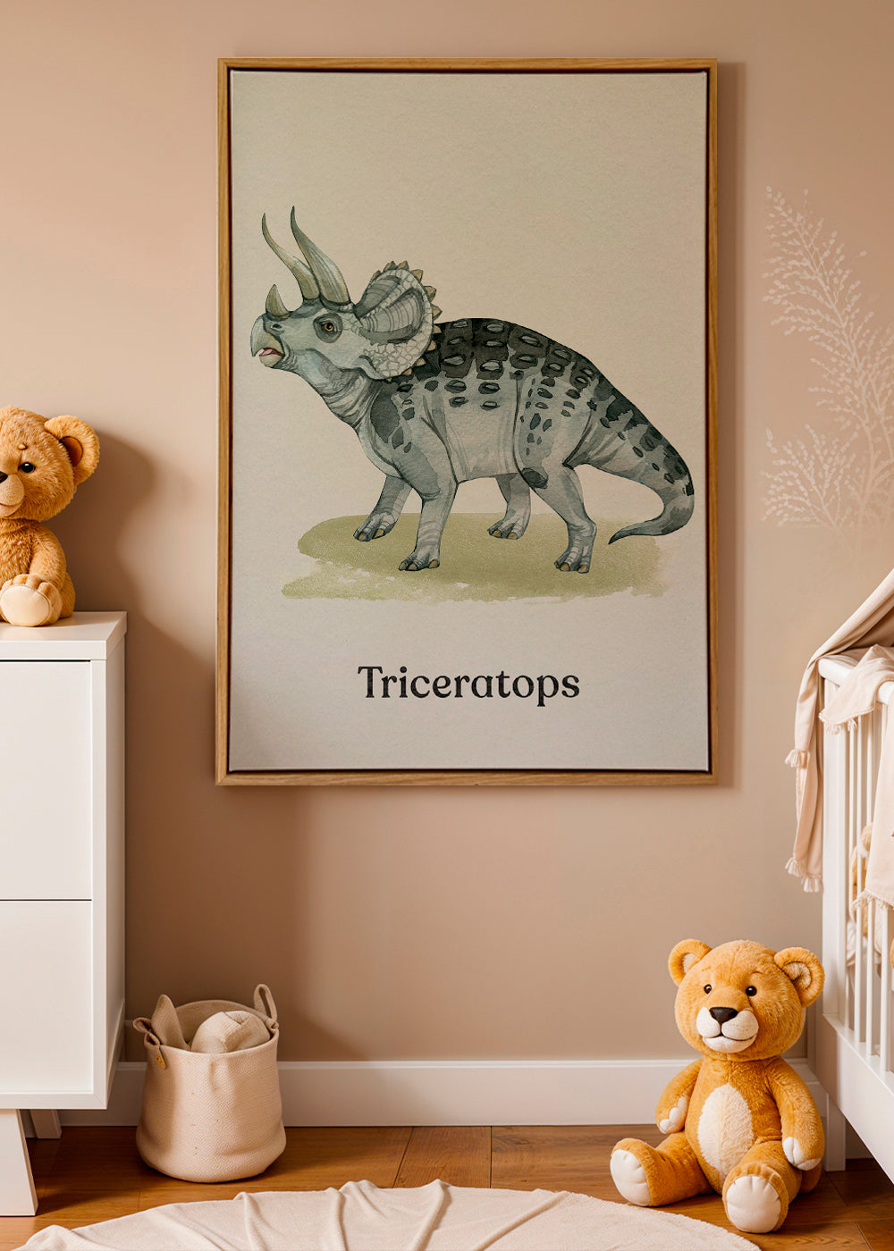 Artwork Triceratops watercolor illustration