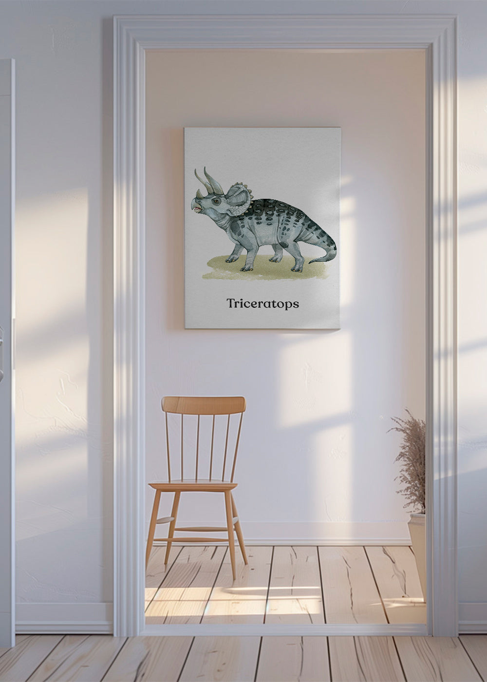Artwork Triceratops watercolor illustration