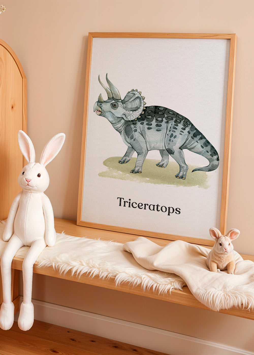 Artwork Triceratops watercolor illustration