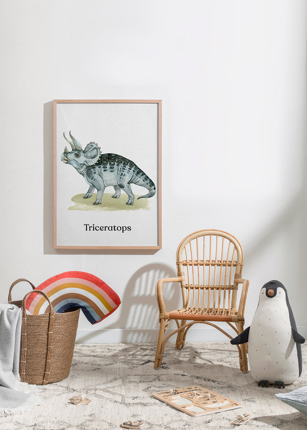 Artwork Triceratops watercolor illustration