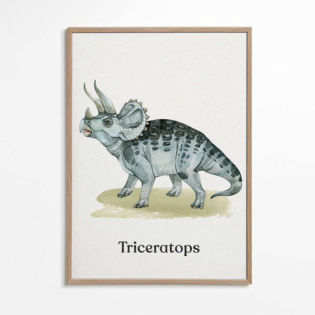 Artwork Triceratops watercolor illustration