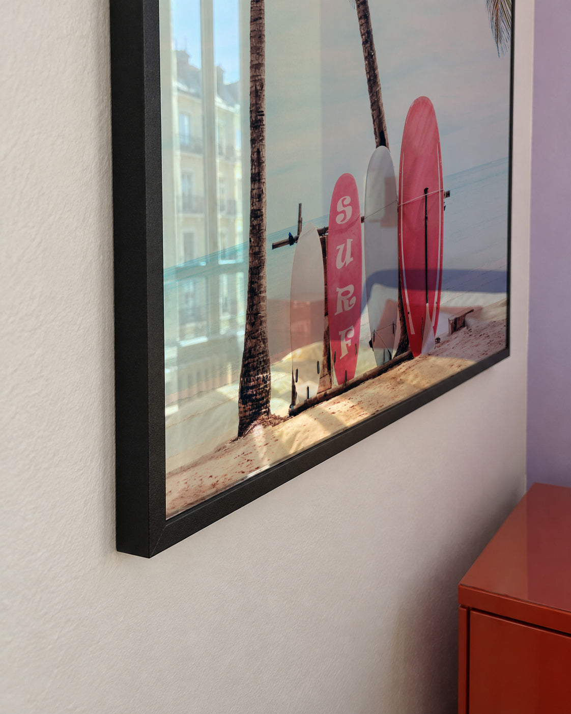 Choose Your Surfboard in pink - Framed poster detail