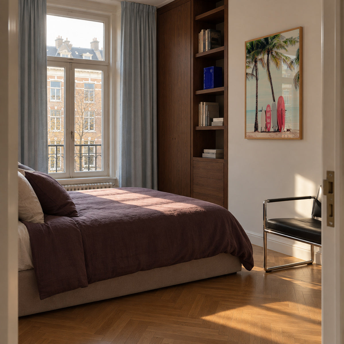 Choose Your Surfboard in pink - Framed poster in an interior