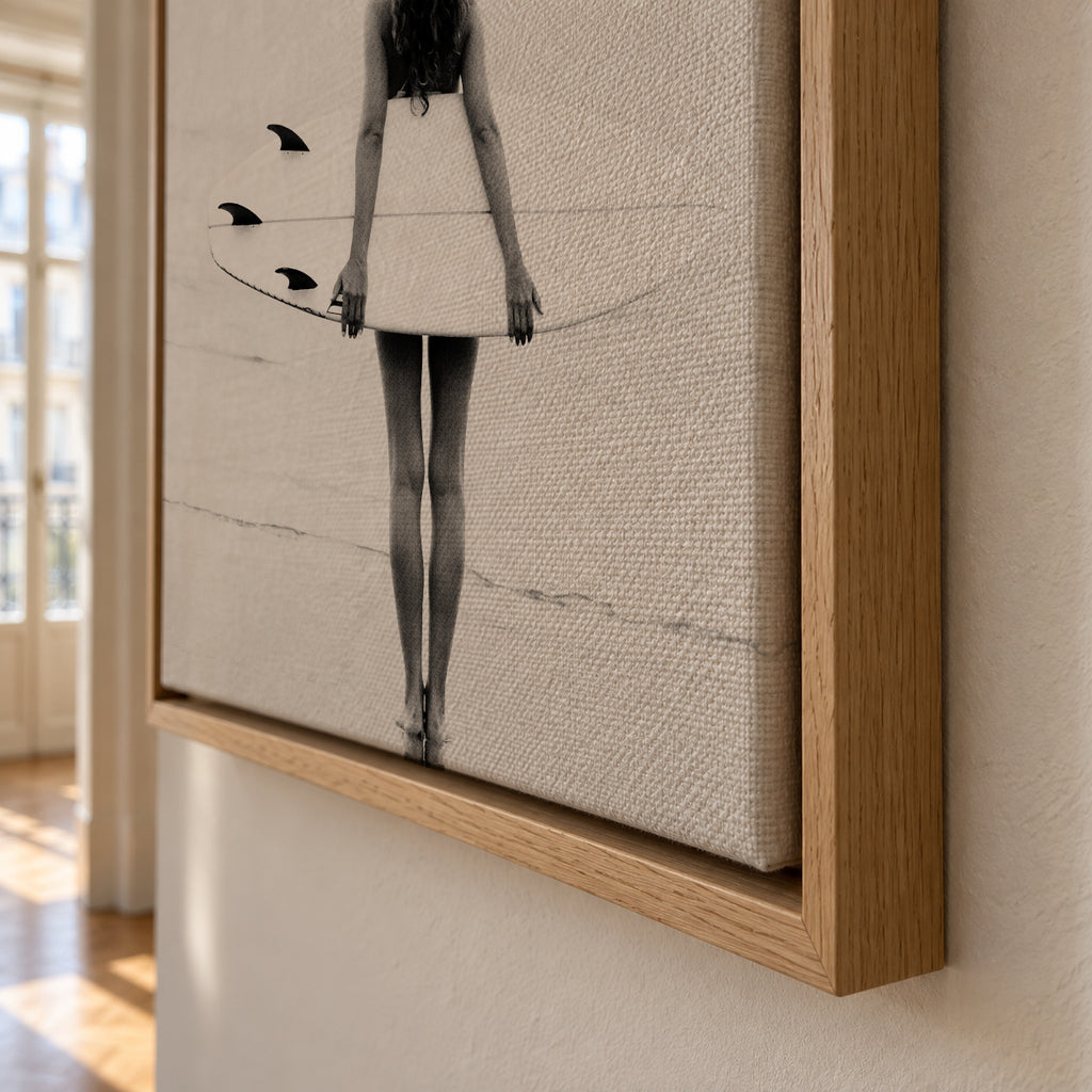 Surf Girl - Framed canvas detail