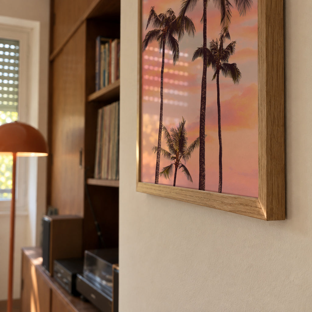 Sunset Palm Trees - Framed poster detail
