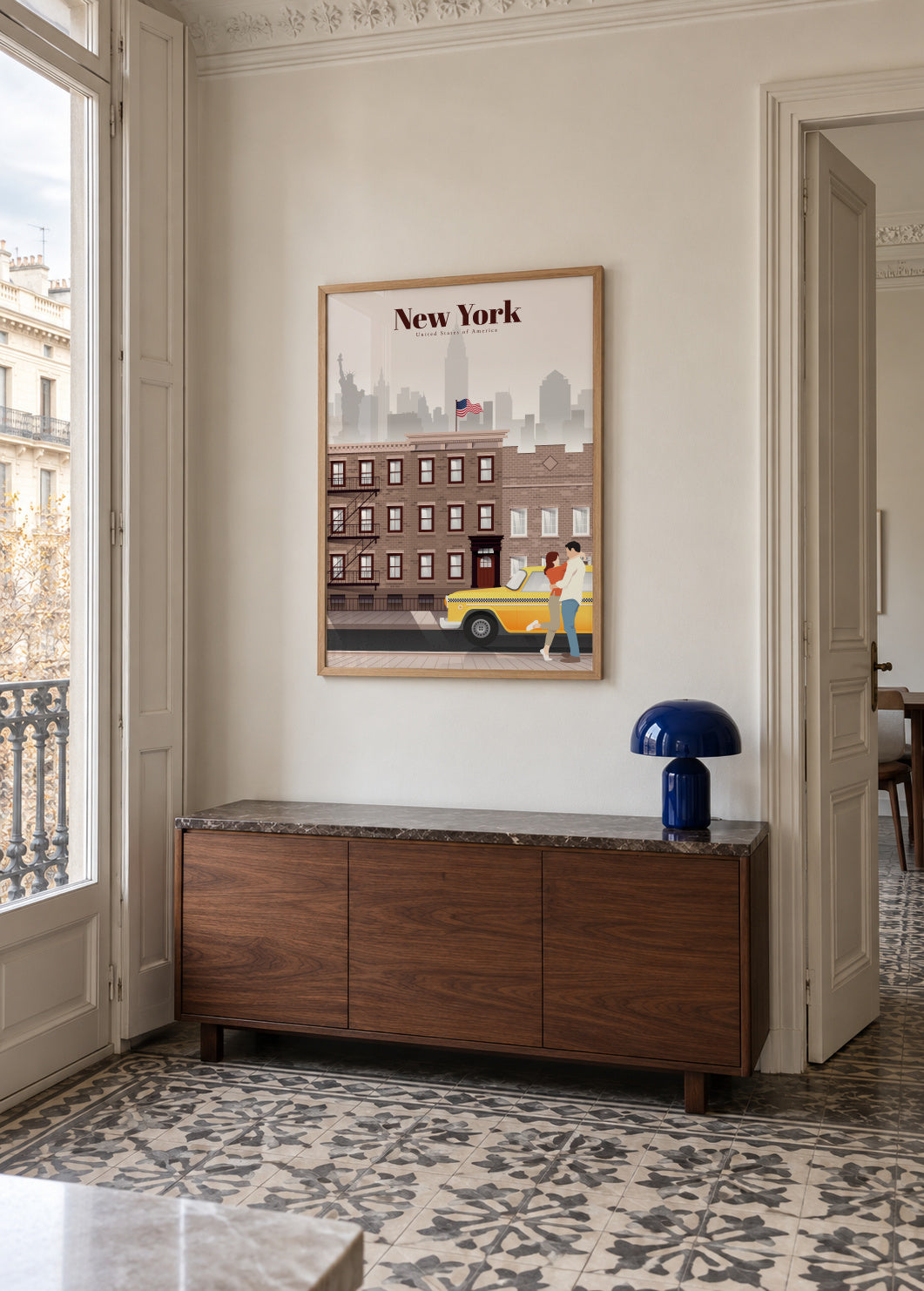 Travel to New York City - Framed poster in an interior
