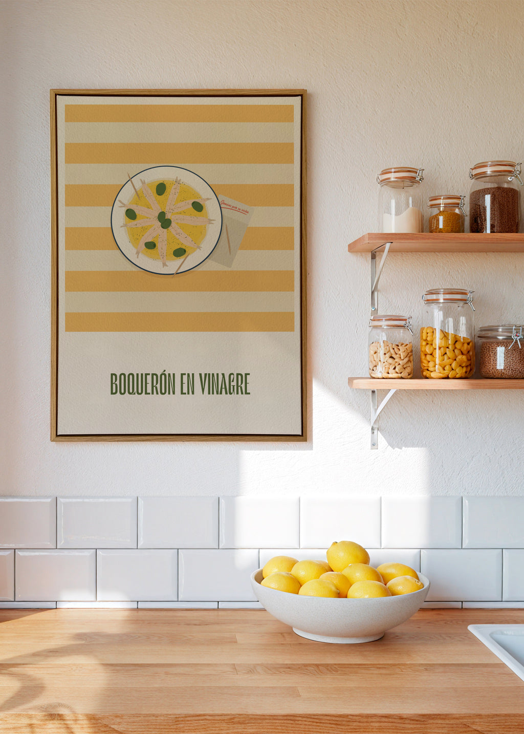 Boquerón en vinagre - Framed canvas in an interior