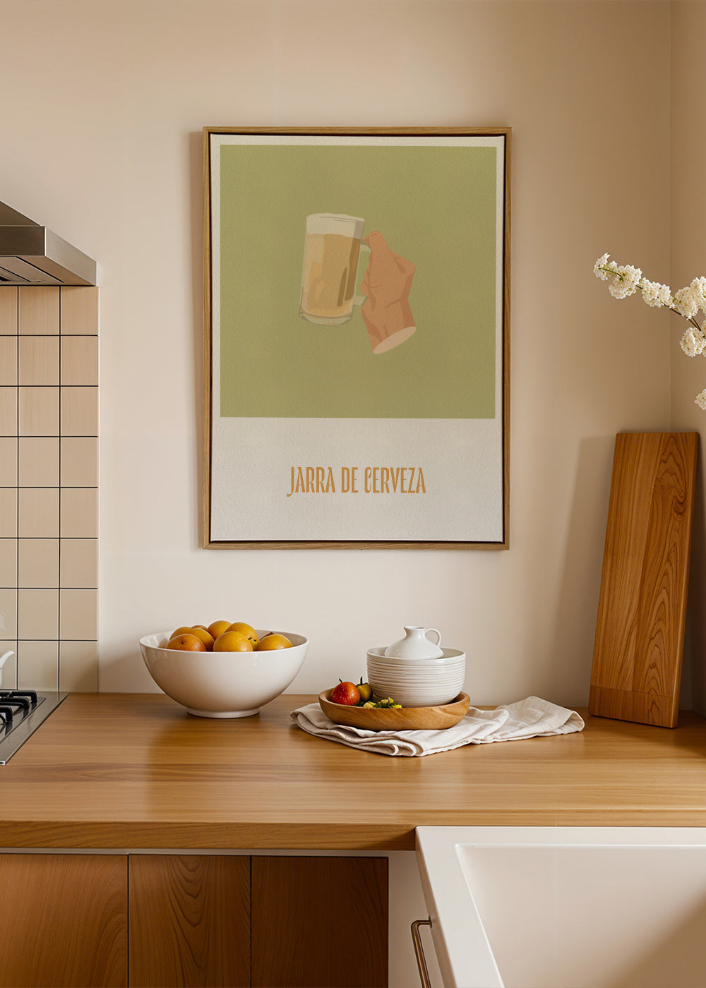 Jarra de cerveza - Framed canvas in an interior