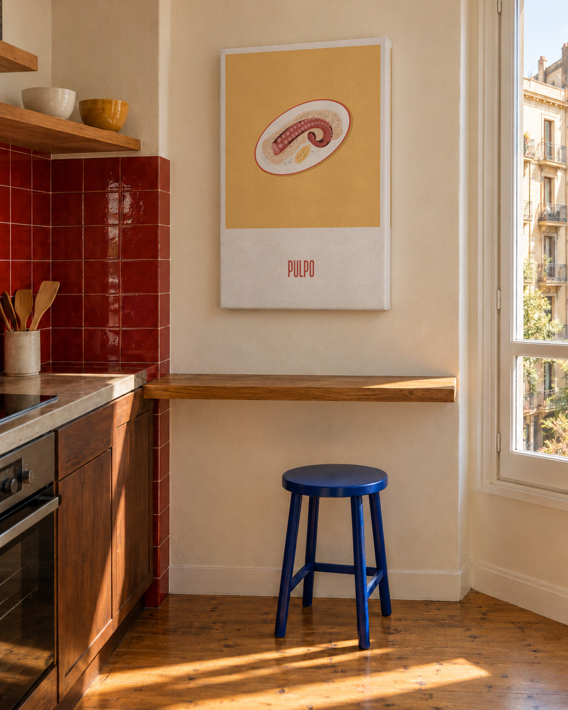 Pulpo - Unframed canvas in an interior