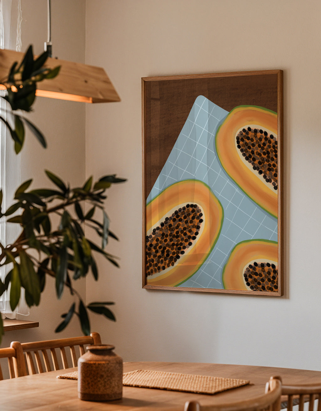 Savoring Papaya - Framed poster detail