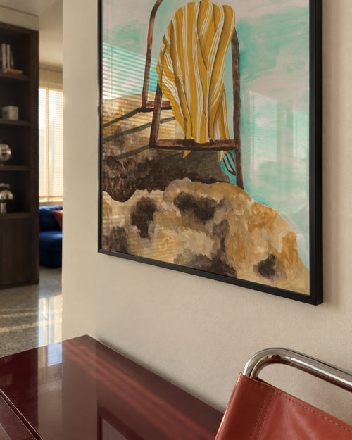 Into Endless Blue - Framed poster in an interior