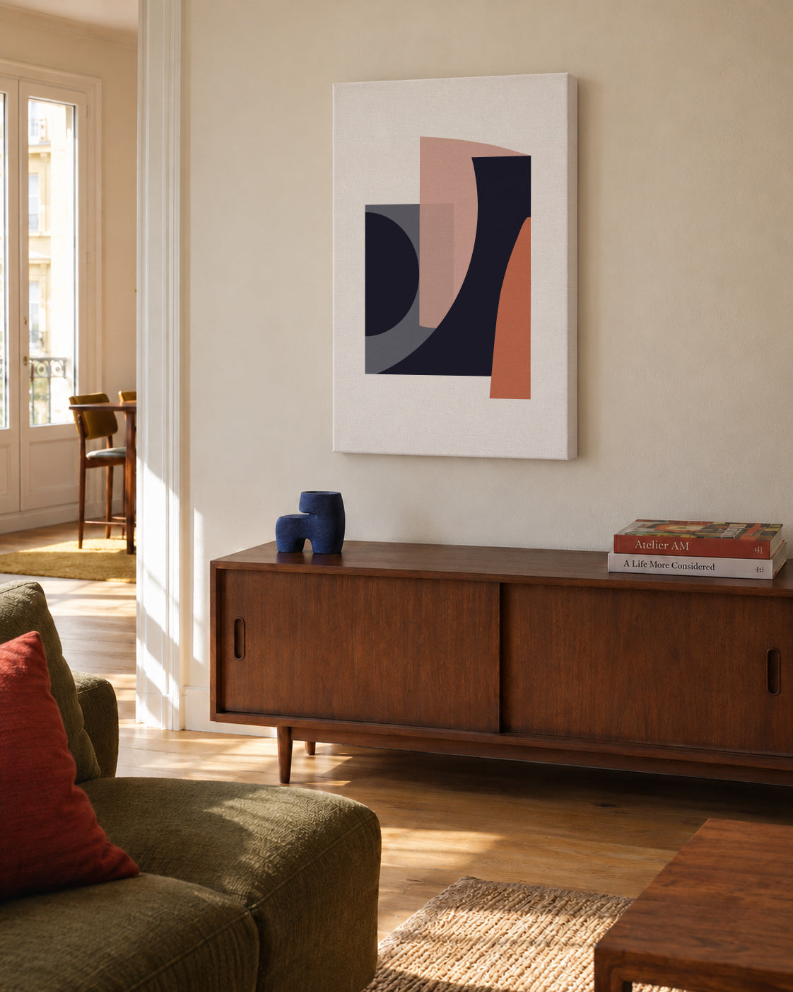 Abstract II - Unframed canvas in an interior