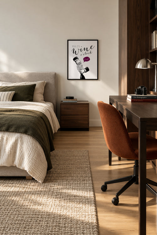 Wine o'clock - Framed poster in an interior