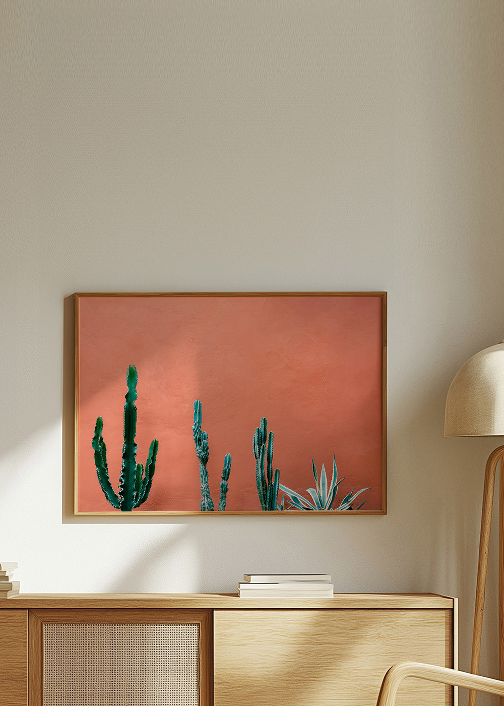 Botanical print of cacti on terracotta wall – Product1
