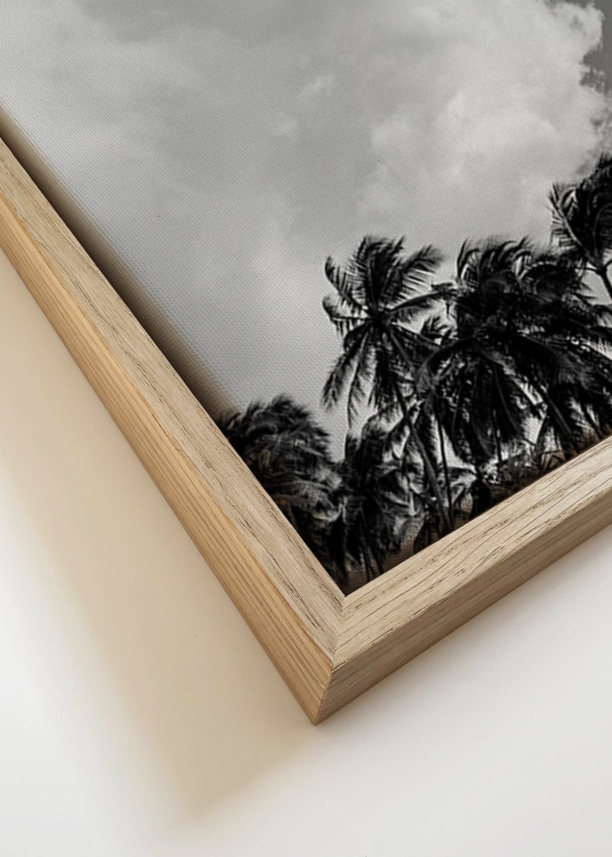 Landscape art with swaying palms and dramatic skies – Canvas detail