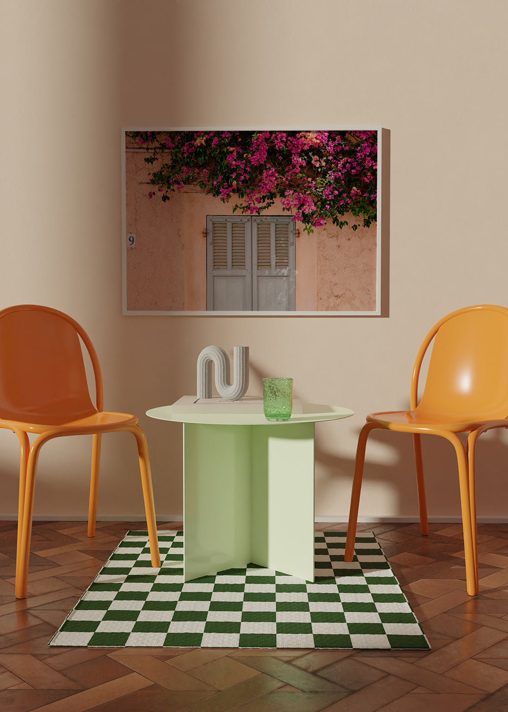Botanical print: bougainvillea over vintage door – Product3
