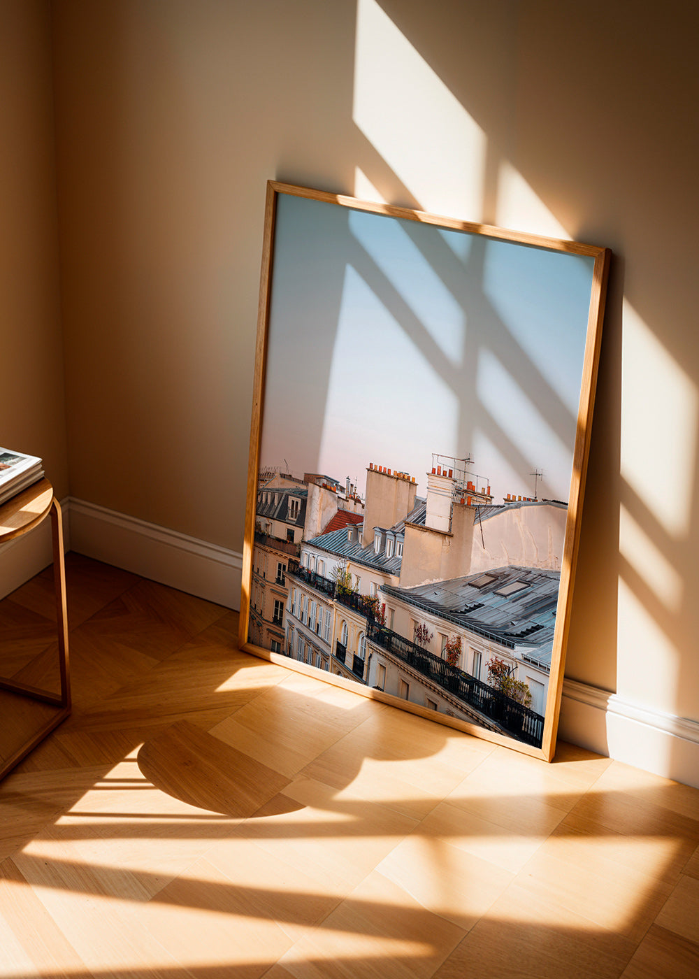 Travel poster of urban rooftops at sunrise – Product2