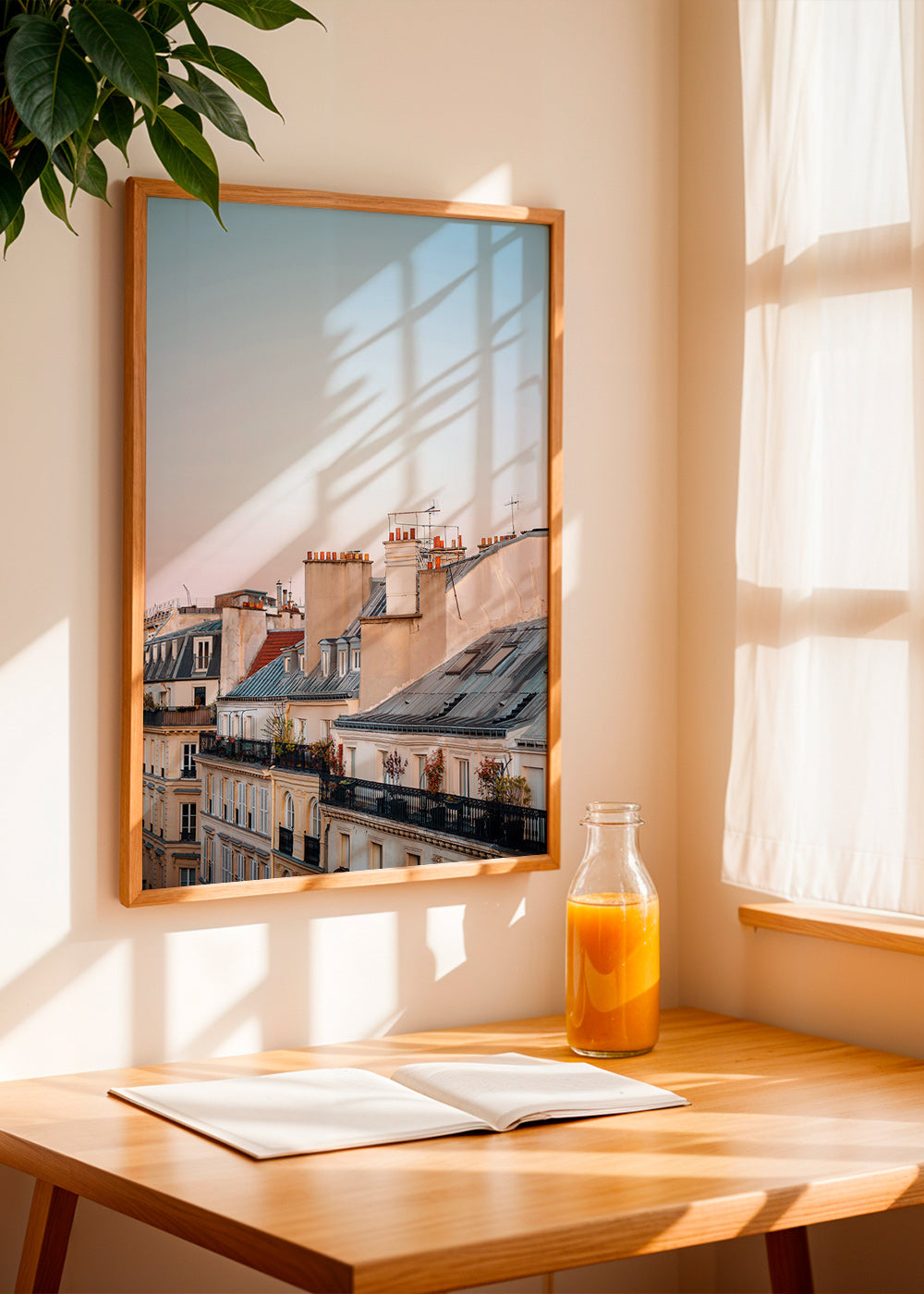 Travel poster of urban rooftops at sunrise – Product3