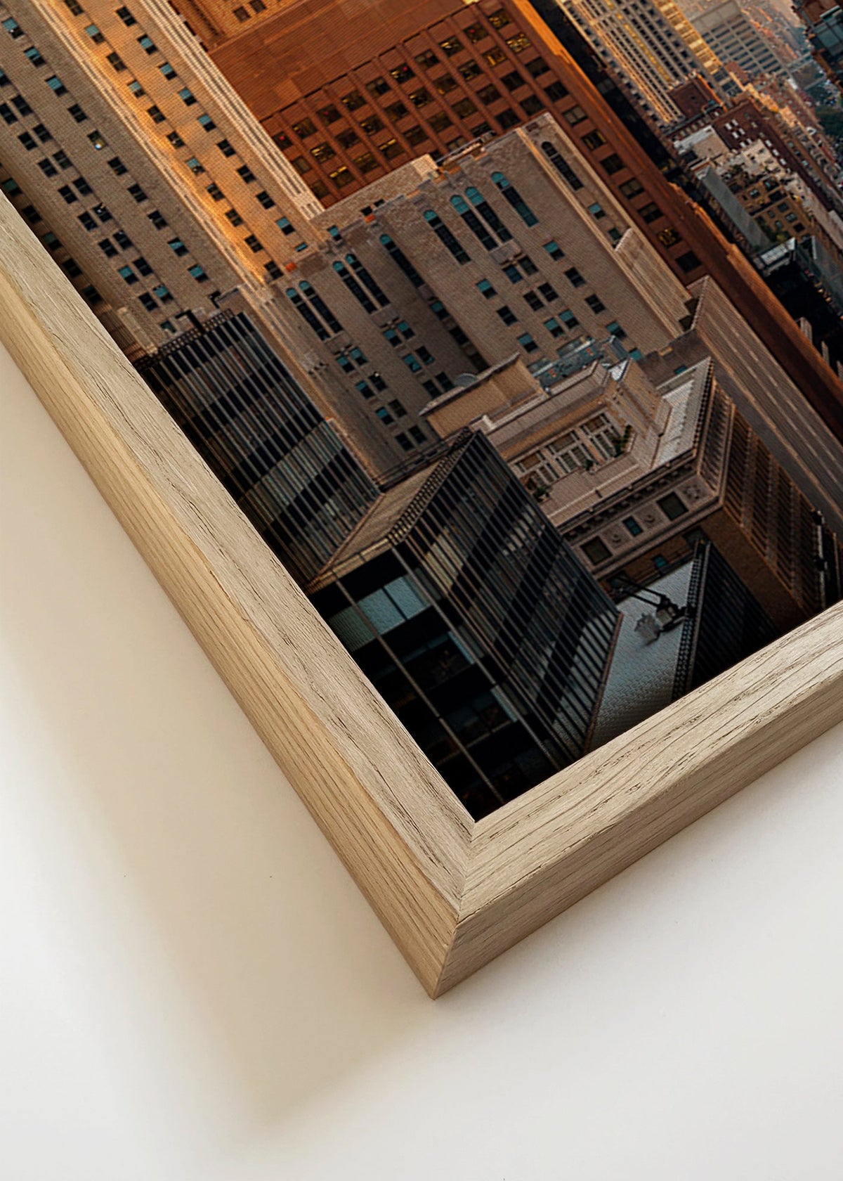 City skyline photograph at morning light – Canvas detail