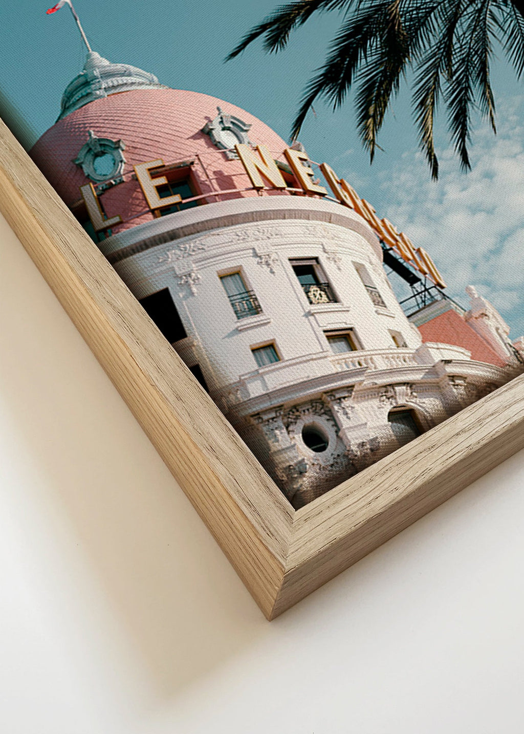 Travel poster Riviera dome and palm – Canvas detail