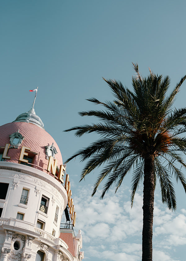 Travel poster Riviera dome and palm