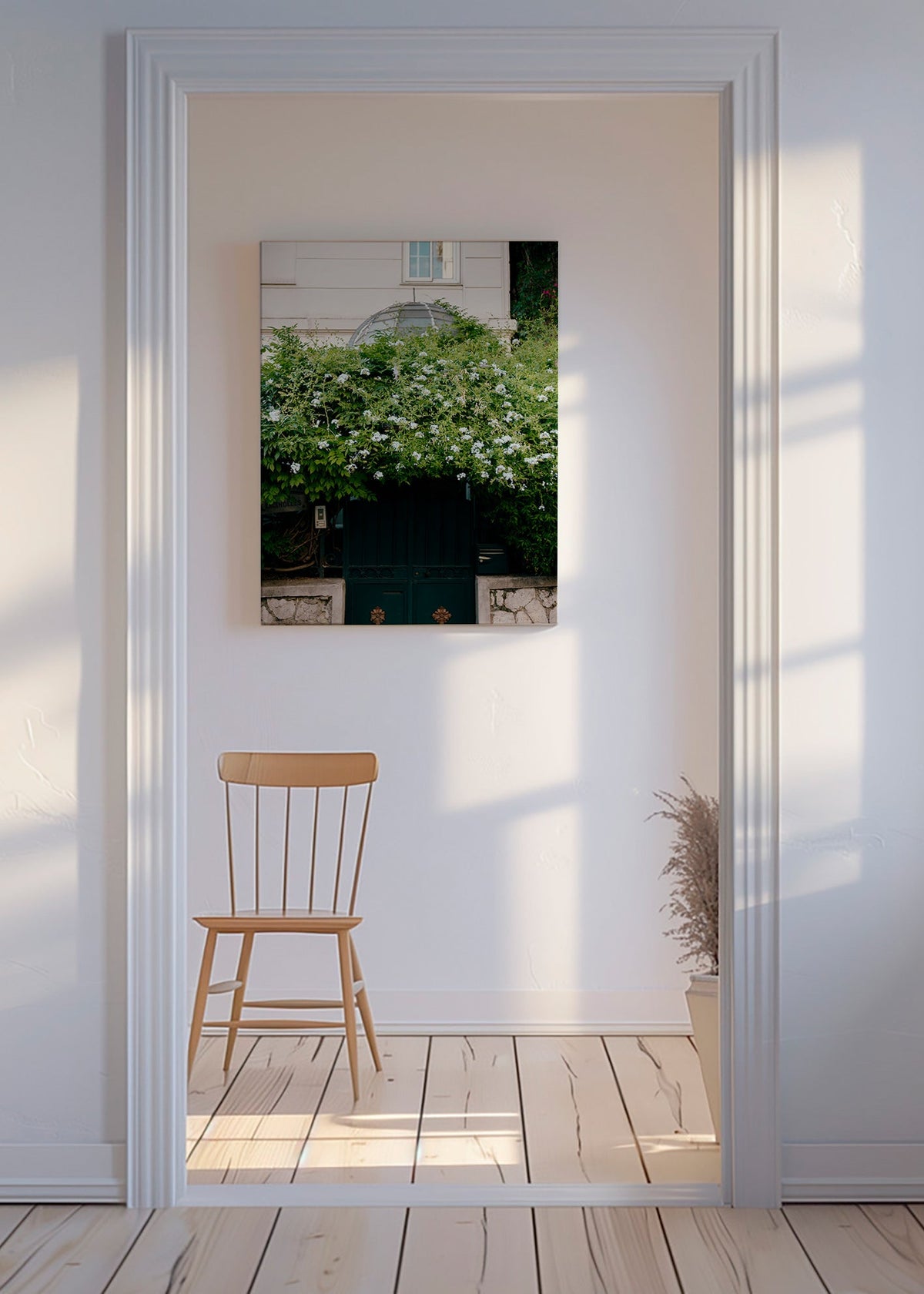 Botanical print with trailing white vine – Canvas