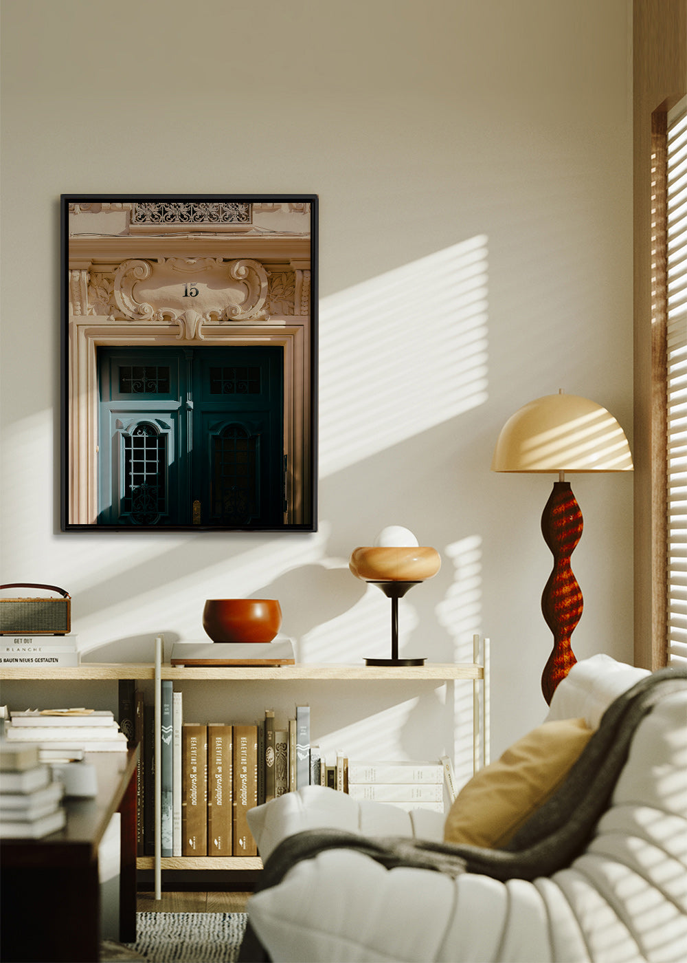 City art: green door and number 15 – Canvas2