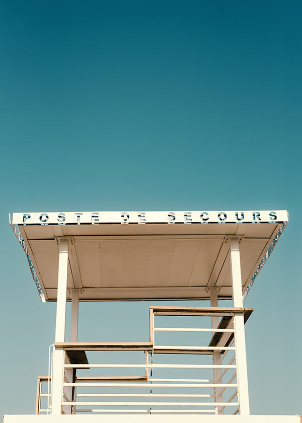 Seaside lifeguard tower photograph