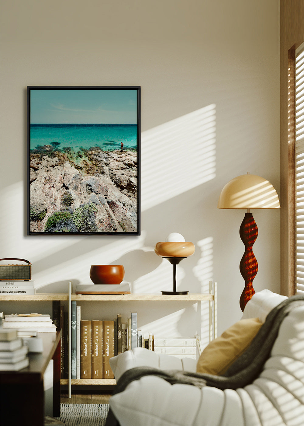 Landscape art: rocky coast with turquoise sea – Canvas1