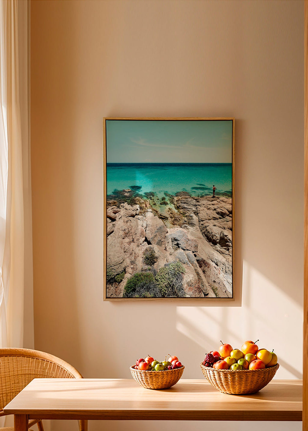 Landscape art: rocky coast with turquoise sea – Canvas2