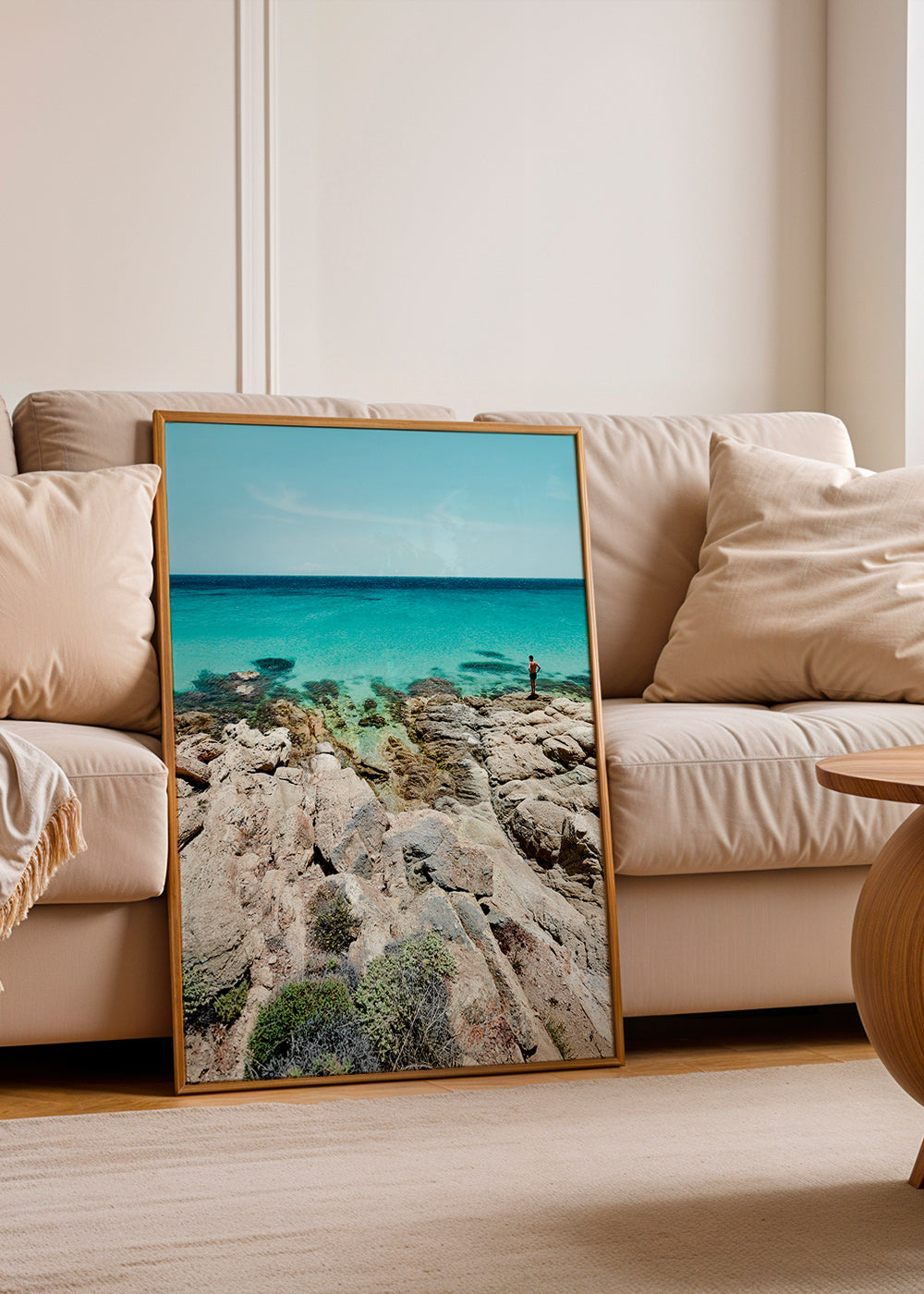 Landscape art: rocky coast with turquoise sea – Product1