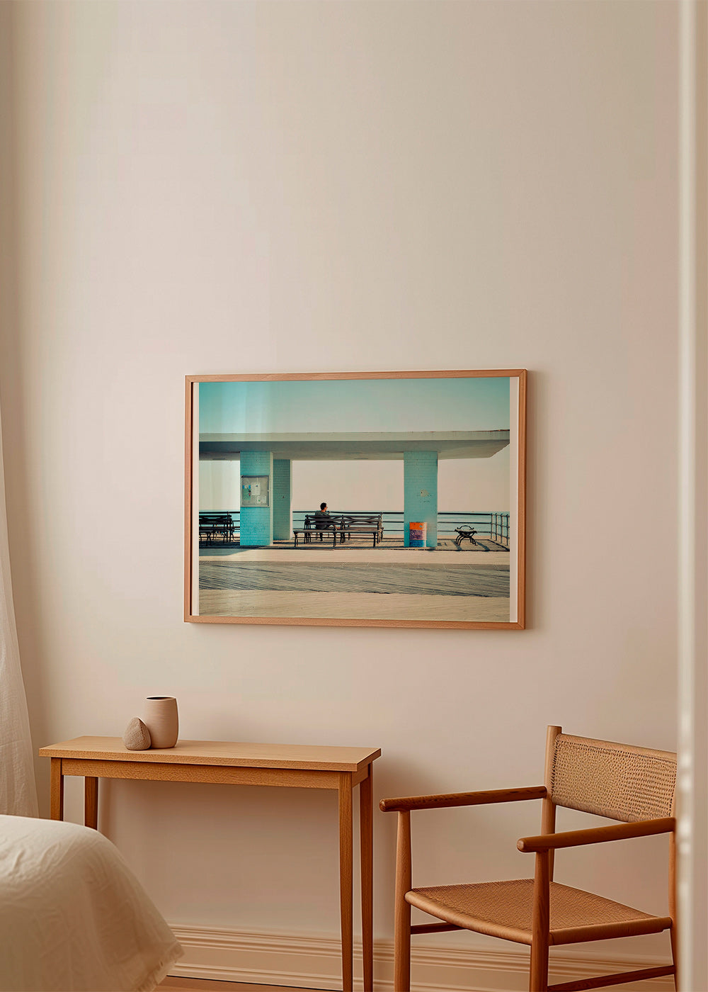 Pier photograph with solitary bench – Product2