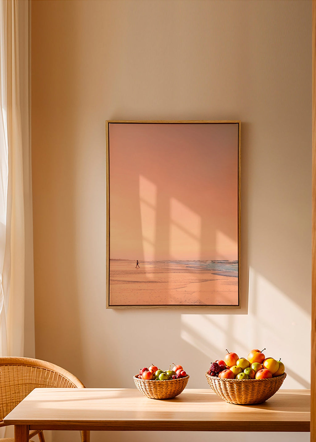 Landscape art: pastel beach at sunrise – Canvas1