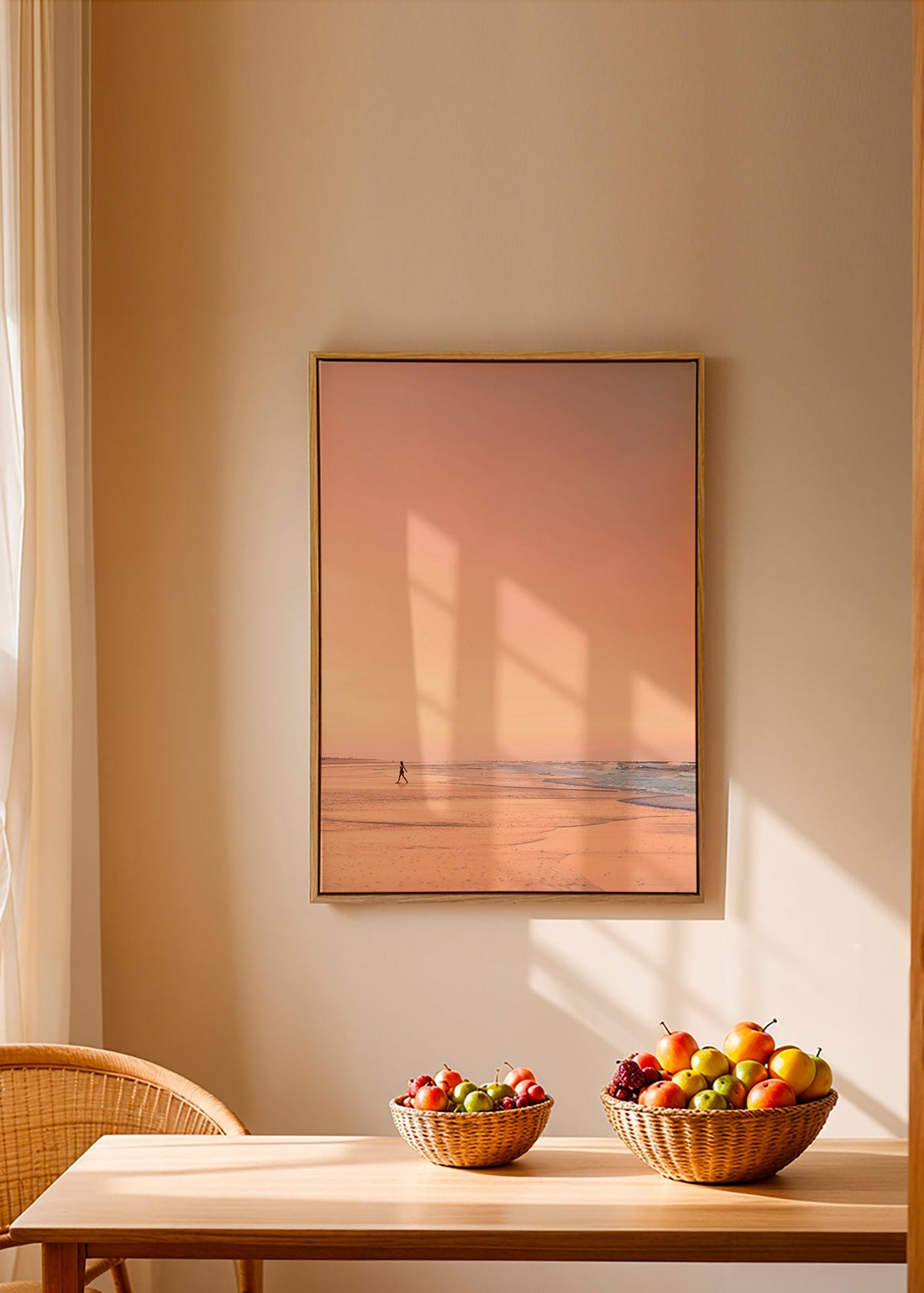 Landscape art: pastel beach at sunrise – Canvas1