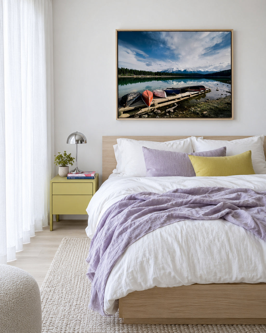 Canoes - Framed canvas in an interior