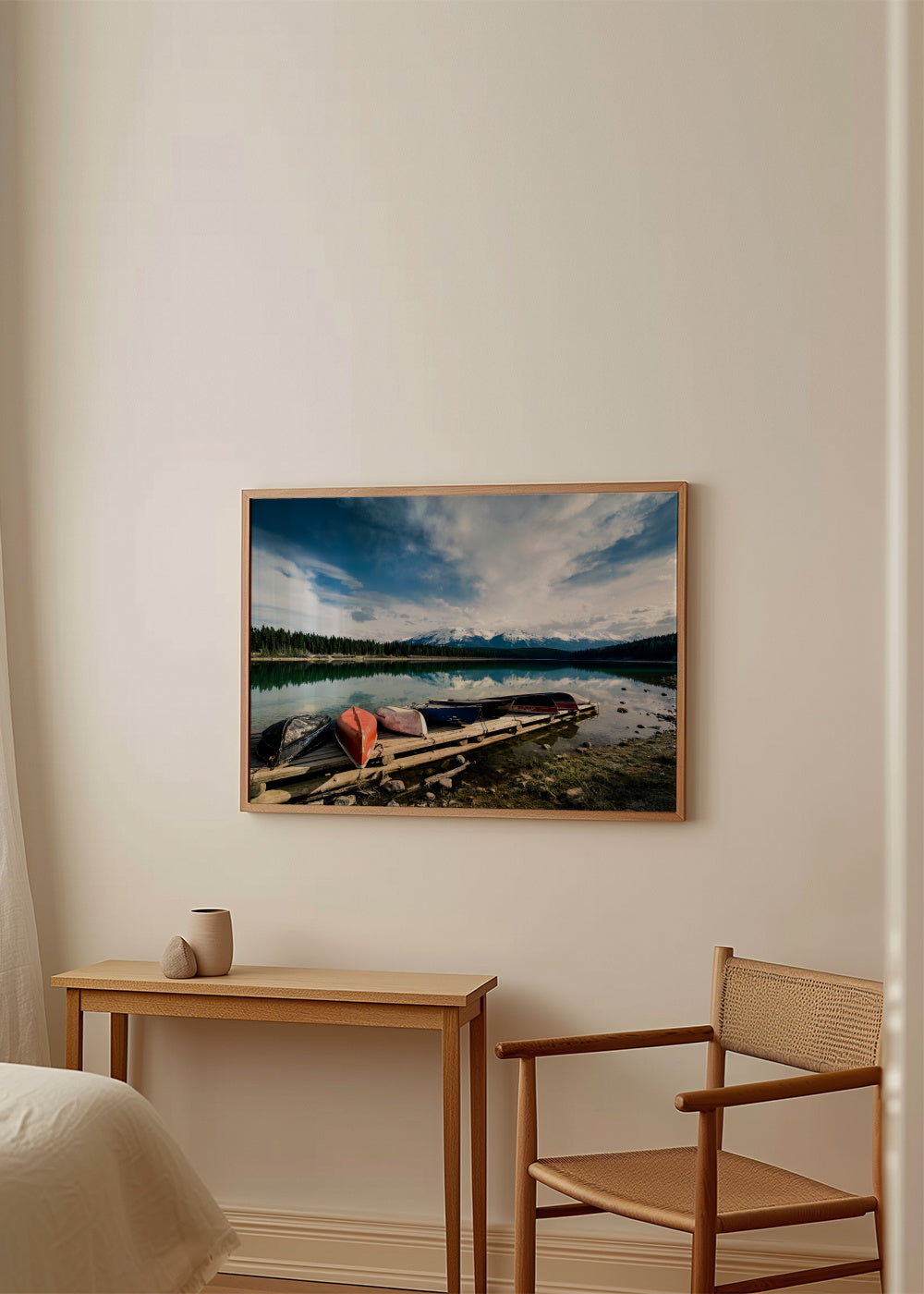 Canoes - Framed poster in an interior