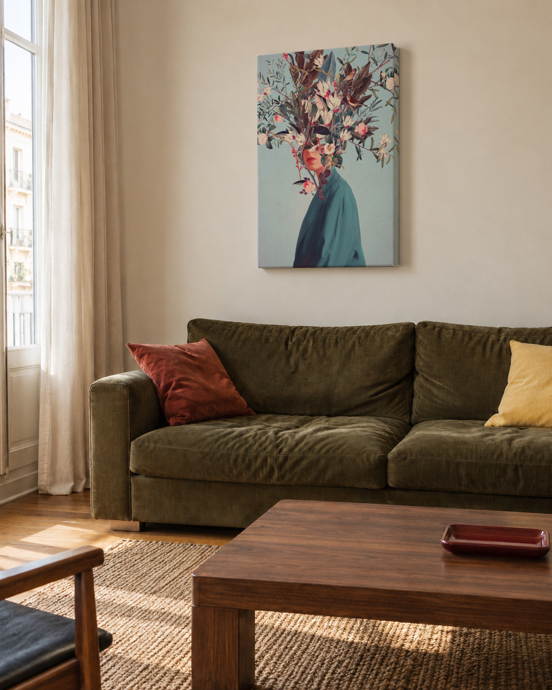 I Was Hidden But You Saw Me - Unframed canvas in an interior