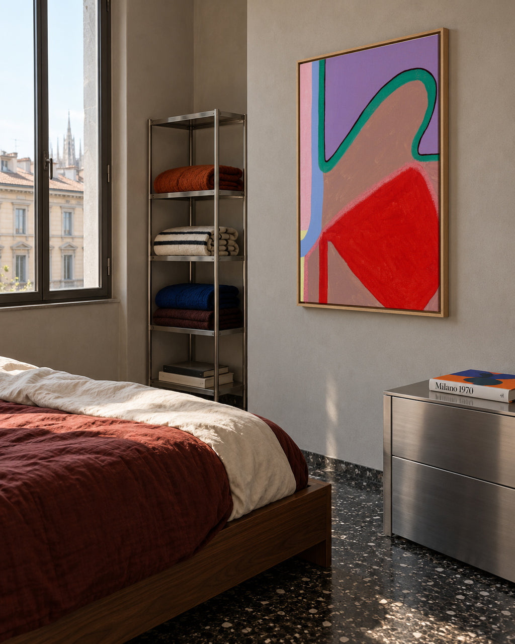 Wave II - Framed canvas in an interior