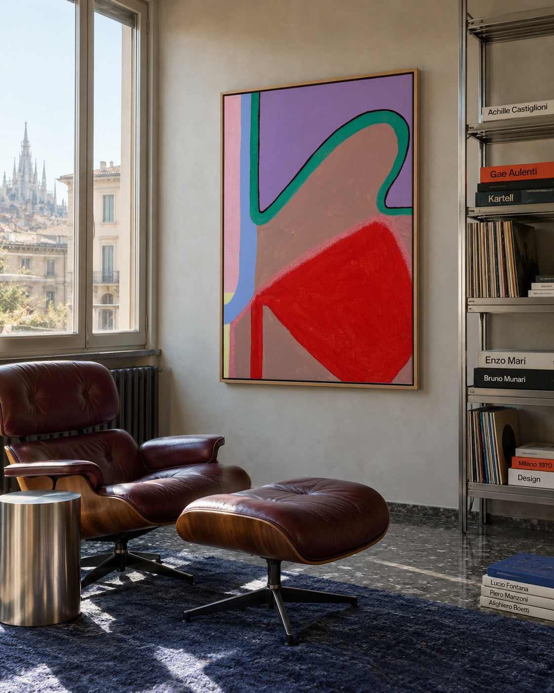 Wave II - Framed canvas in an interior