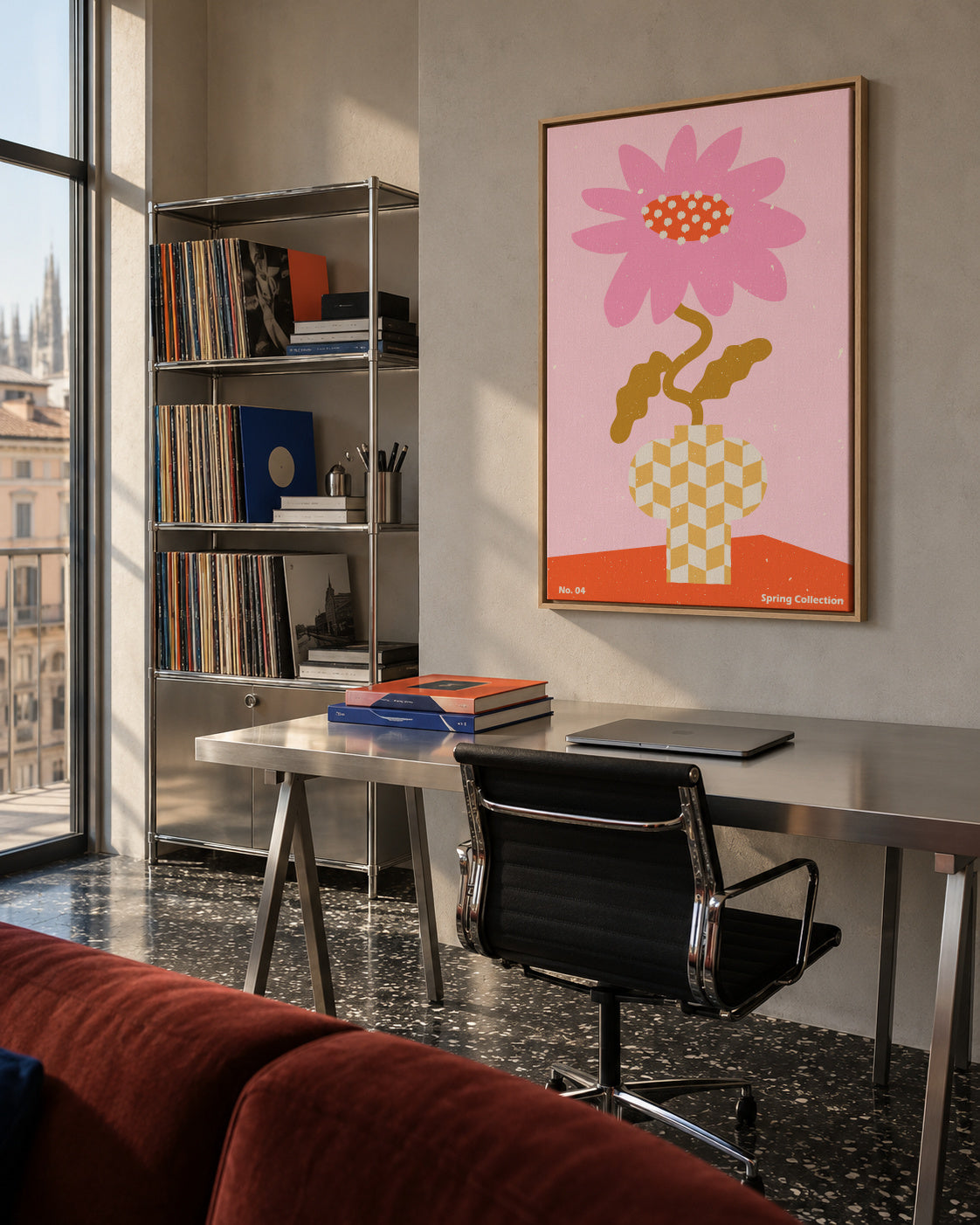Spring Flower 04 - Framed canvas in an interior
