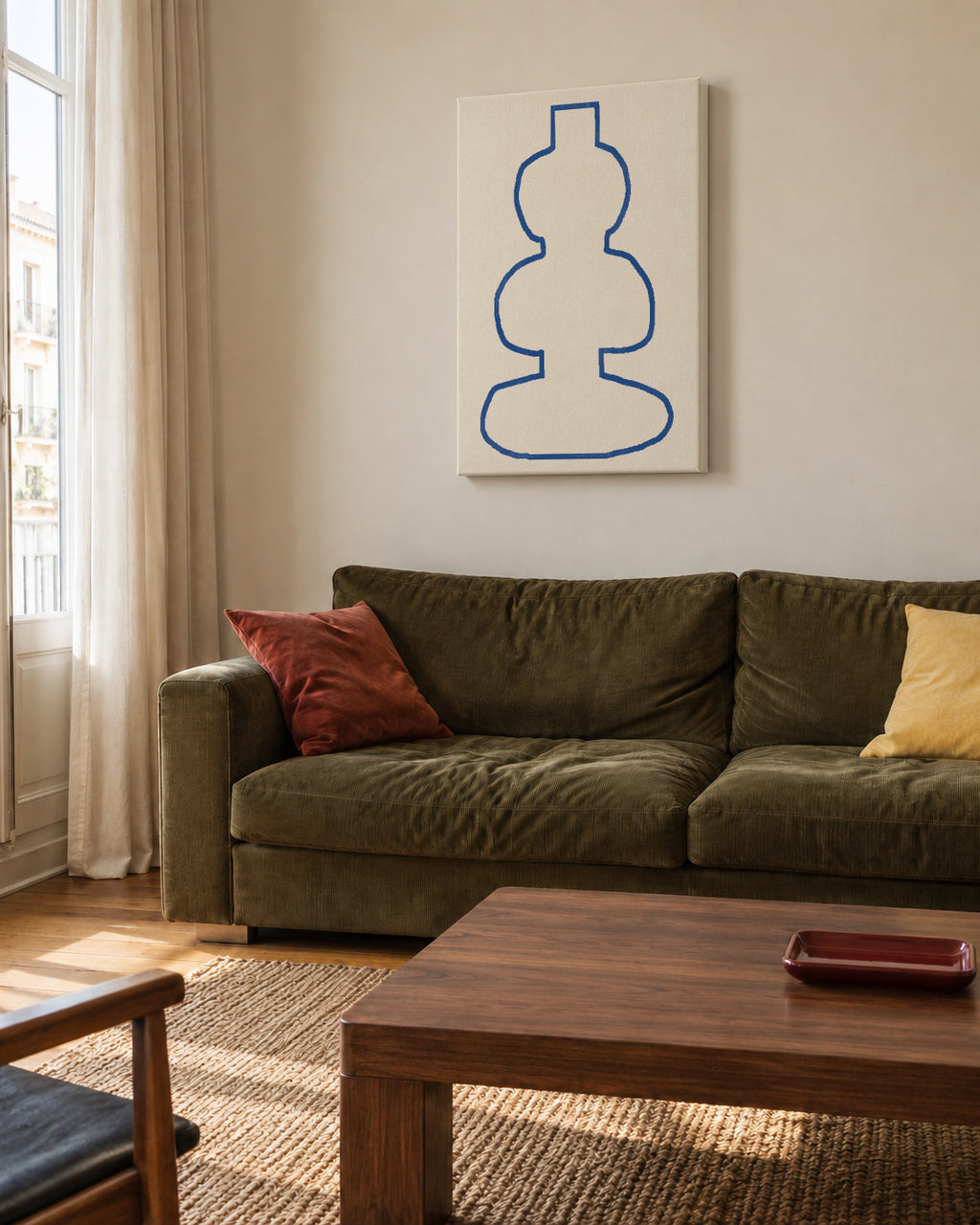 Vase No13 - Unframed canvas in an interior