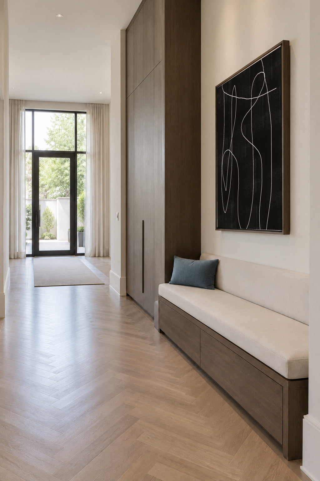 Abstract Line No2. - Framed canvas in an interior
