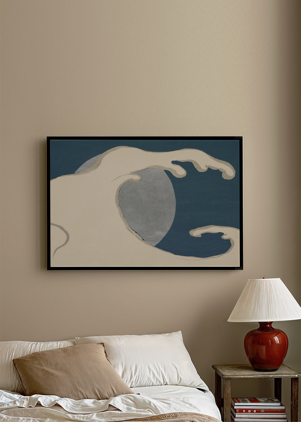 Waves and sun from Momoyogusa - Framed poster in an interior