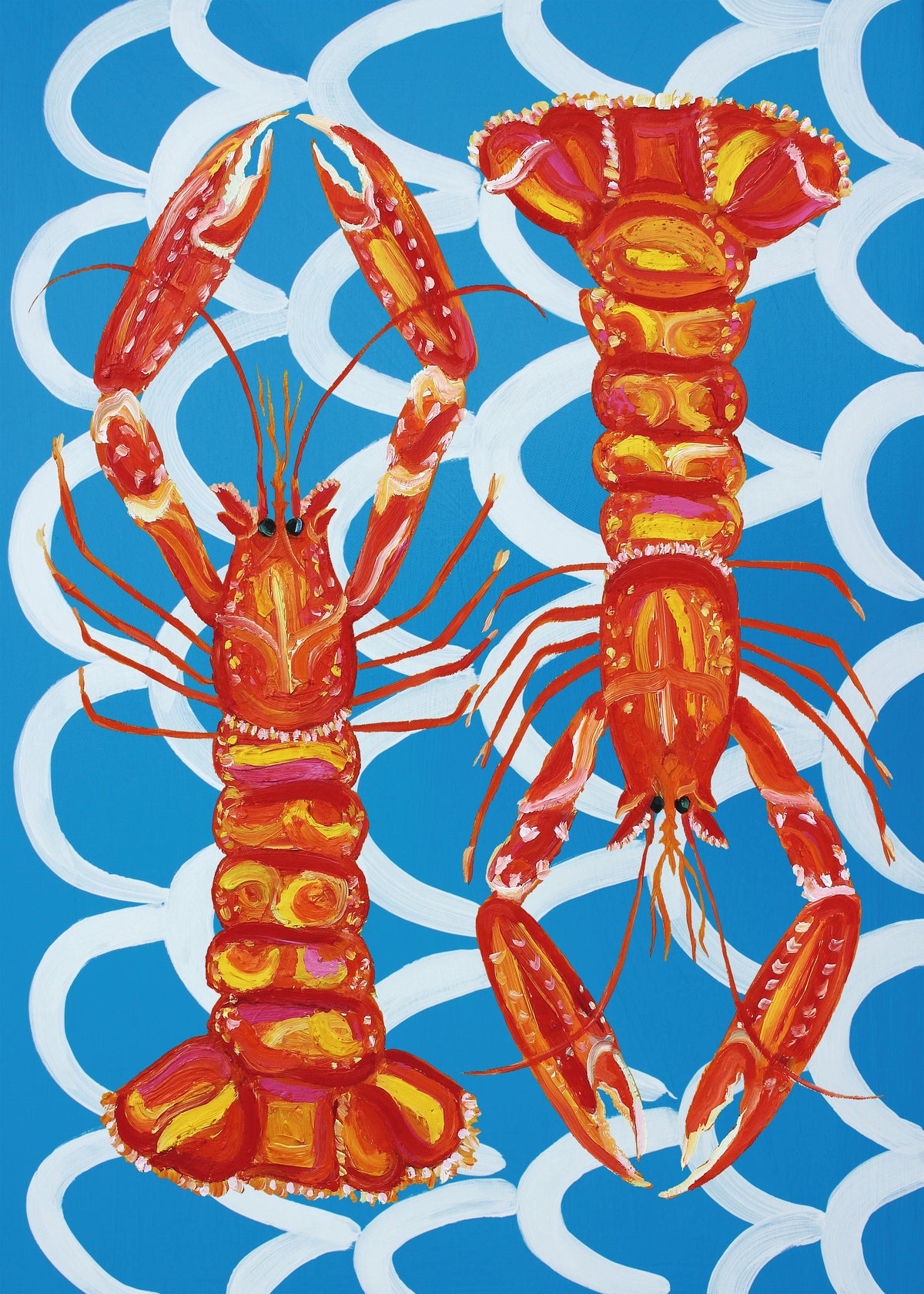 Langoustines On Blue - Unframed art print