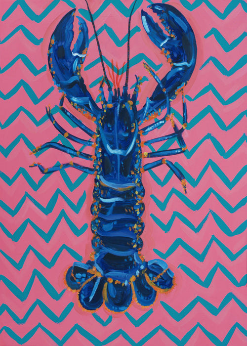 Lobster On Zigzag - Unframed art print