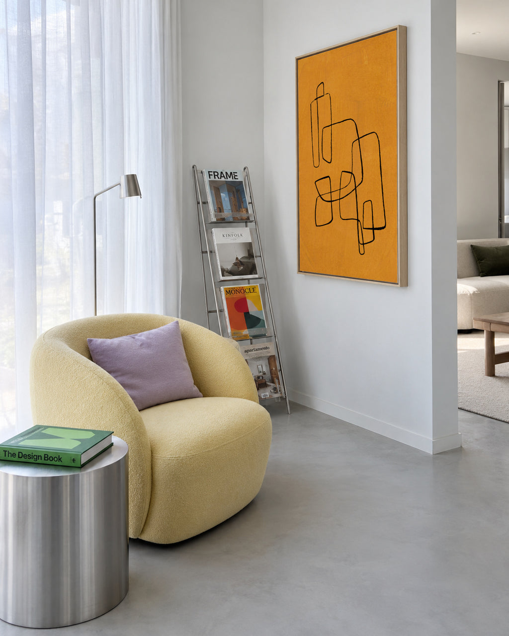 Banana Maze - Framed canvas in an interior