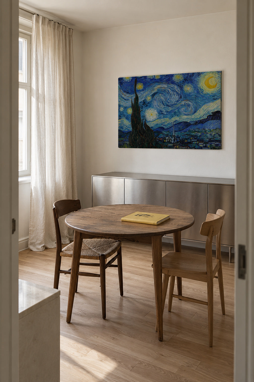 The Starry Night - Van Gogh - Unframed canvas in an interior