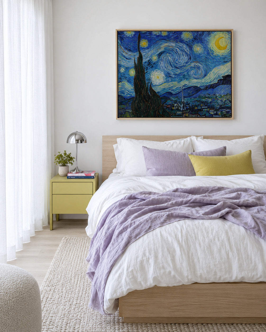 The Starry Night - Van Gogh - Framed canvas in an interior